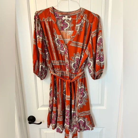 anthro orange dress Living My Best Style